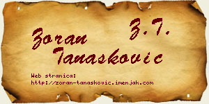 Zoran Tanasković vizit kartica
